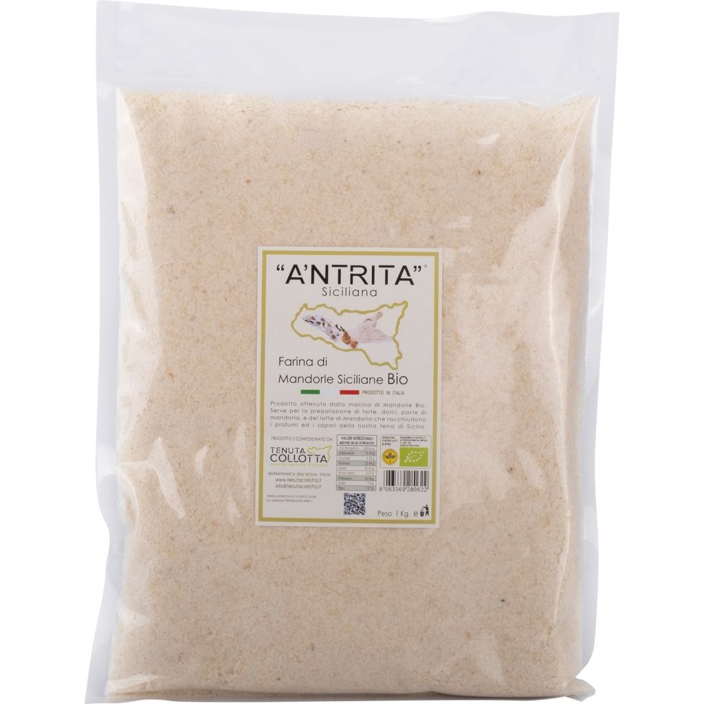 A'Ntrita&reg; - Farina di Mandorle Bio 1 Kg - 100% Italiano - Prodotto in Sicilia