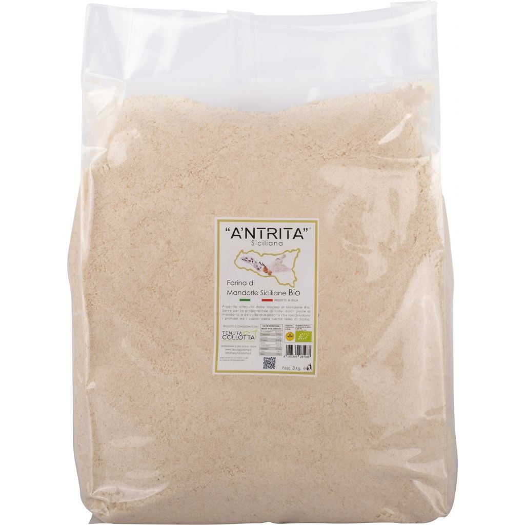 A'Ntrita&reg; - Farina di Mandorle Bio 3 Kg - 100% Italiano - Prodotto in Sicilia