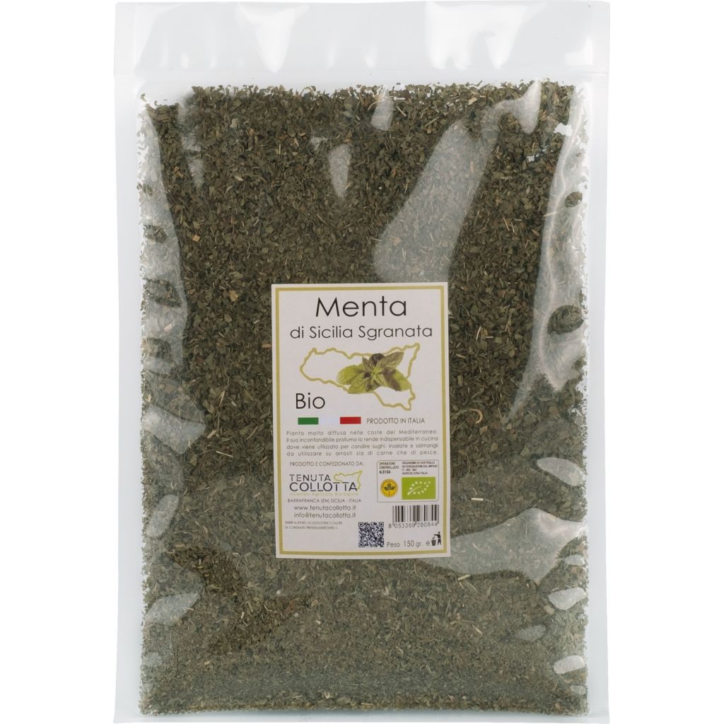 Menta Essiccata Biologica 150 g - 100% Italiano - Prodotto in Sicilia