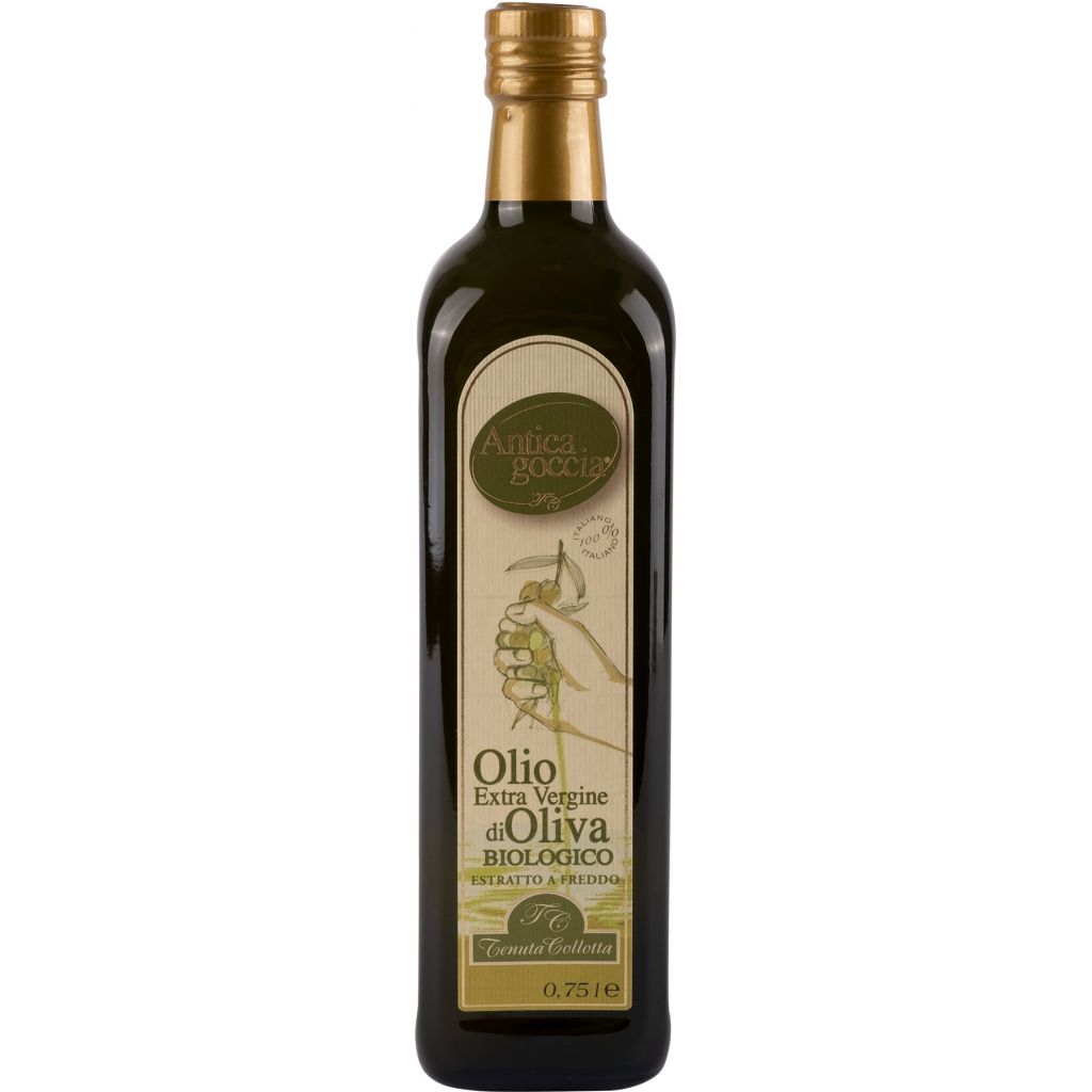 Antica Goccia&reg; - Olio extravergine di oliva Biologico 0,75 litri[Confezione da 6 bottiglie] 100% Italia