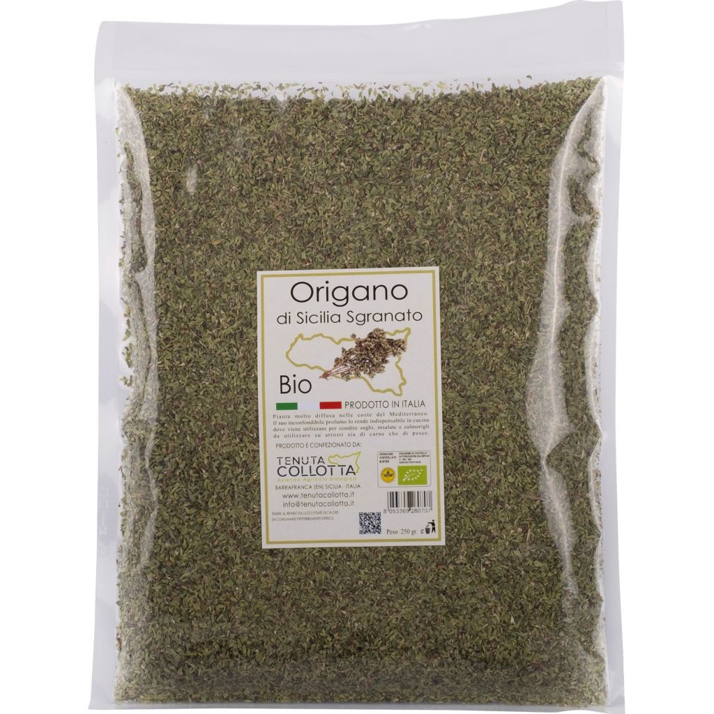 Origano Biologico Sgranato 250 g - 100% Italiano - Prodotto in Sicilia