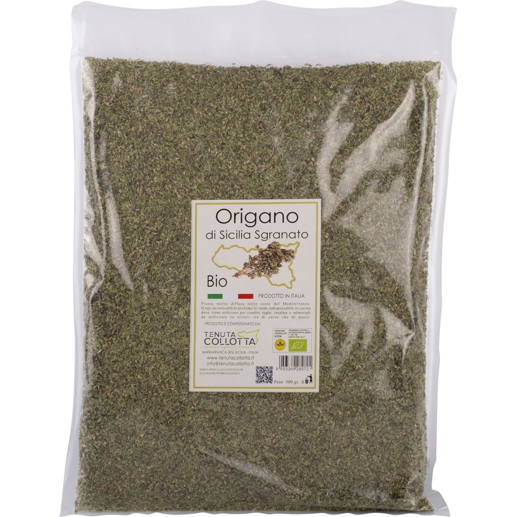 Origano Biologico Sgranato 500 g - 100% Italiano - Prodotto in Sicilia