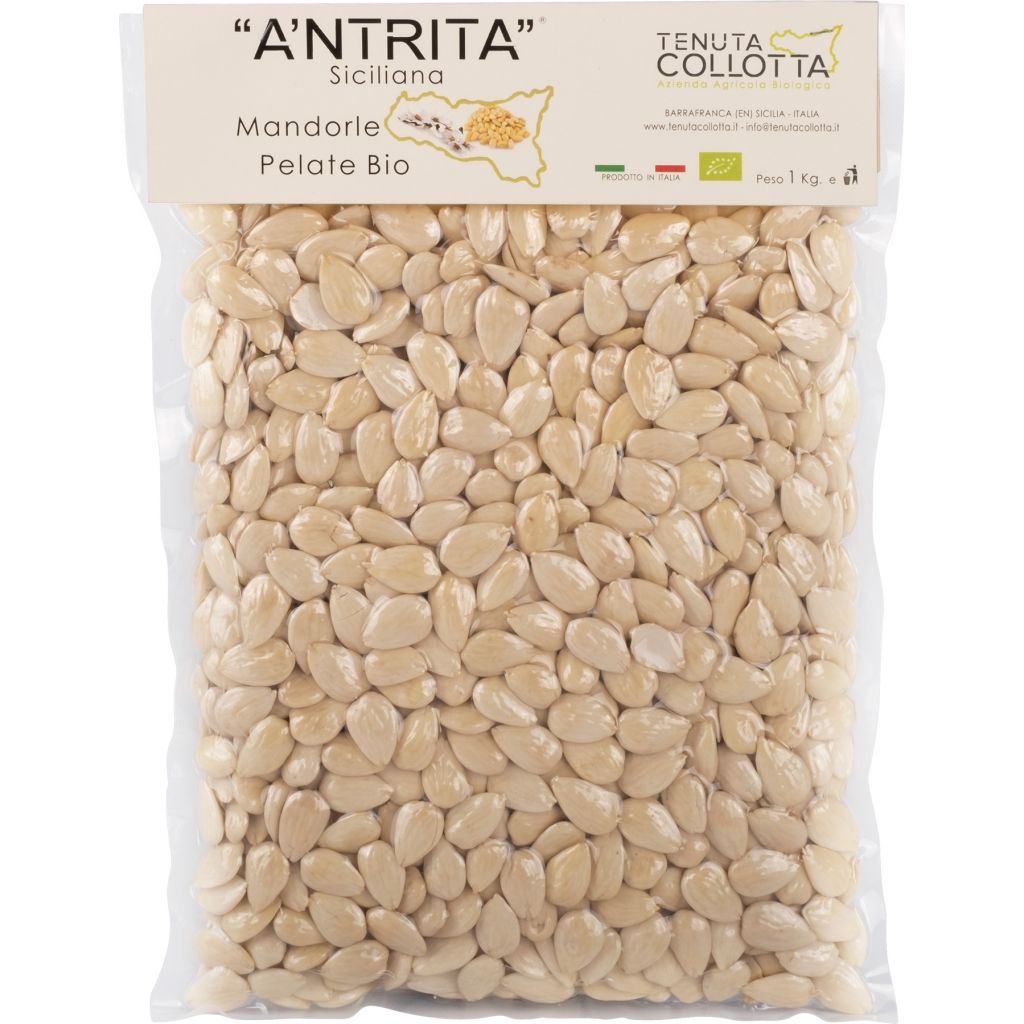 A'Ntrita&reg; - Mandorle Pelate Bio 1 Kg - 100% Italiano - Prodotto in Sicilia