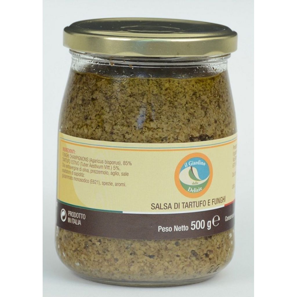IL GIARDINO DELLE DELIZIE - SALSA TARTUFATA CON FUNGHI CHAMPIGNON - 500 GR