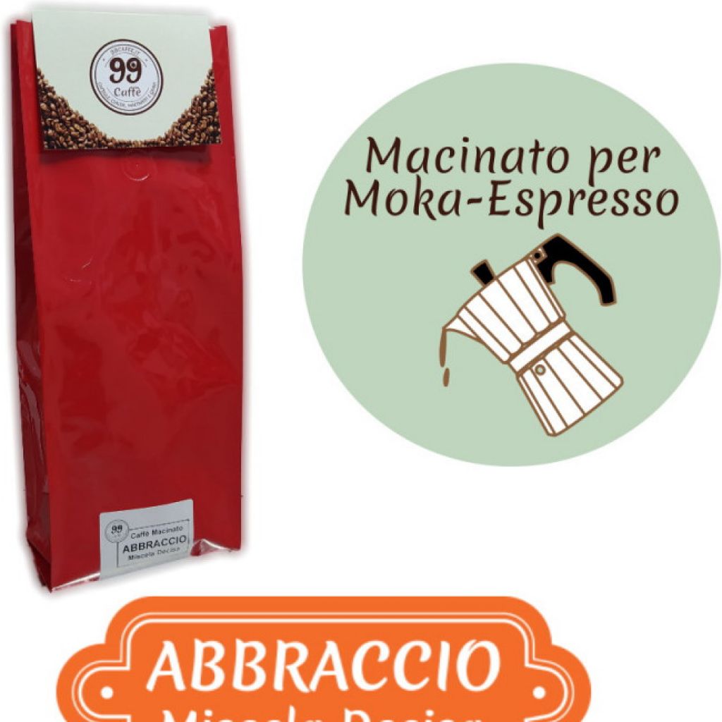 Caff&egrave; Macinato - Miscela Abbraccio - 500 g - 99 Caff&egrave;