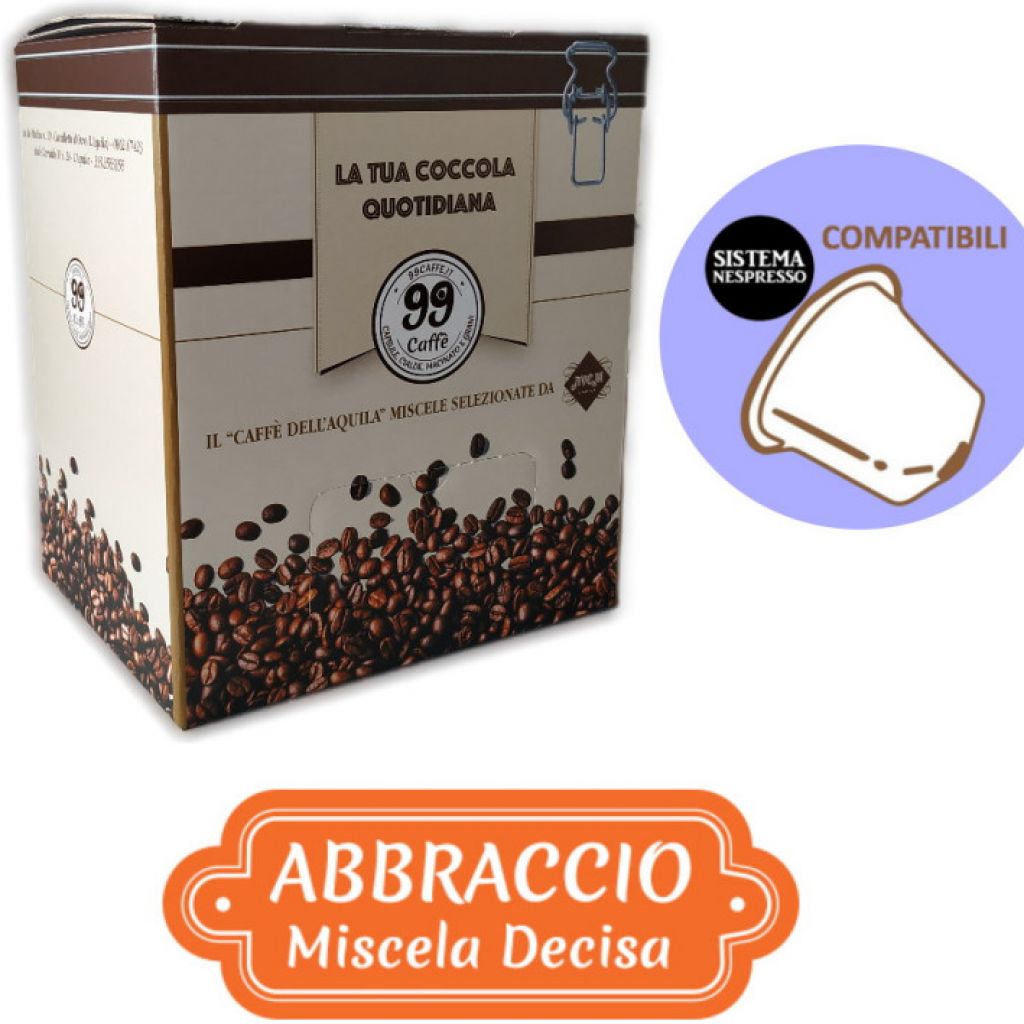 80 Capsule compatibili Nespresso - Abbraccio, Miscela Decisa - 99 Caff&egrave;