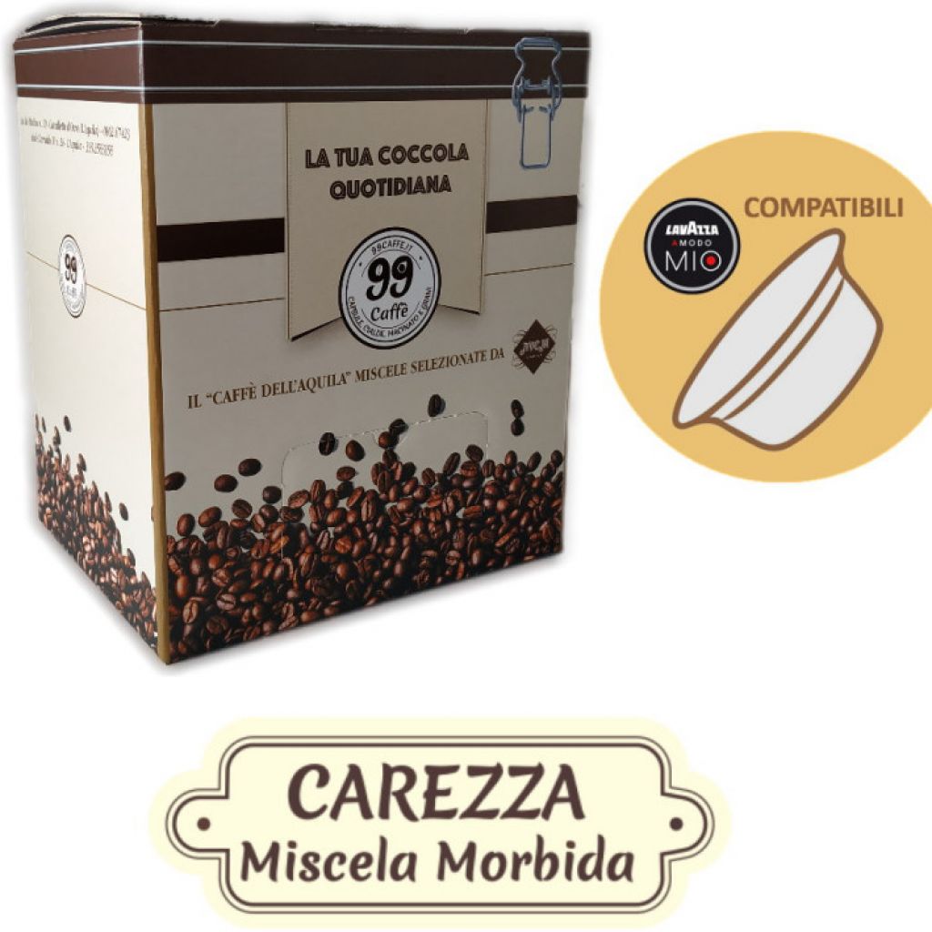 80 Capsule comp. Lavazza a Modo Mio - Carezza, Miscela Delicata - 99 Caff&egrave;