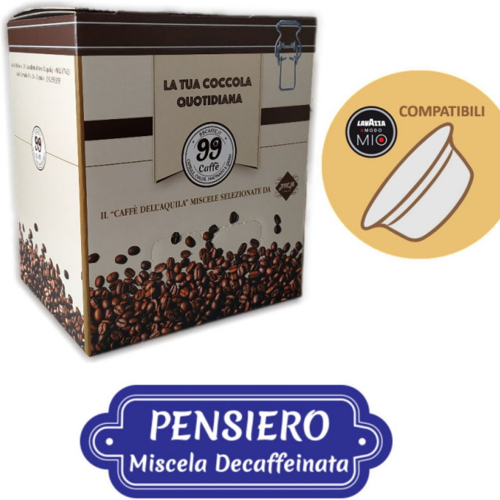 80 Capsule comp. Lavazza a Modo Mio - Pensiero, Miscela Dek - 99 Caff&egrave;