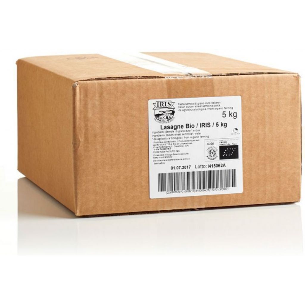 Lasagne senza uovo semola bio IRIS 5 Kg
