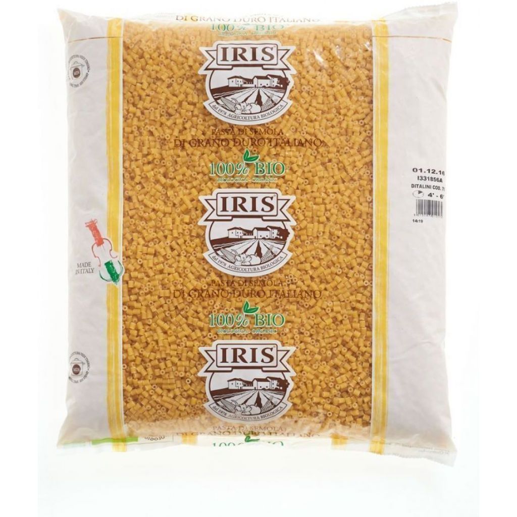 Ditalini piccoli rigati semola bio IRIS 5 Kg