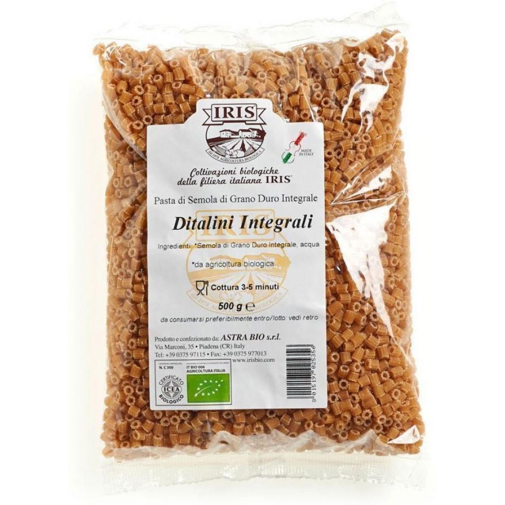 Ditalini rigati integrali bio IRIS 500 g