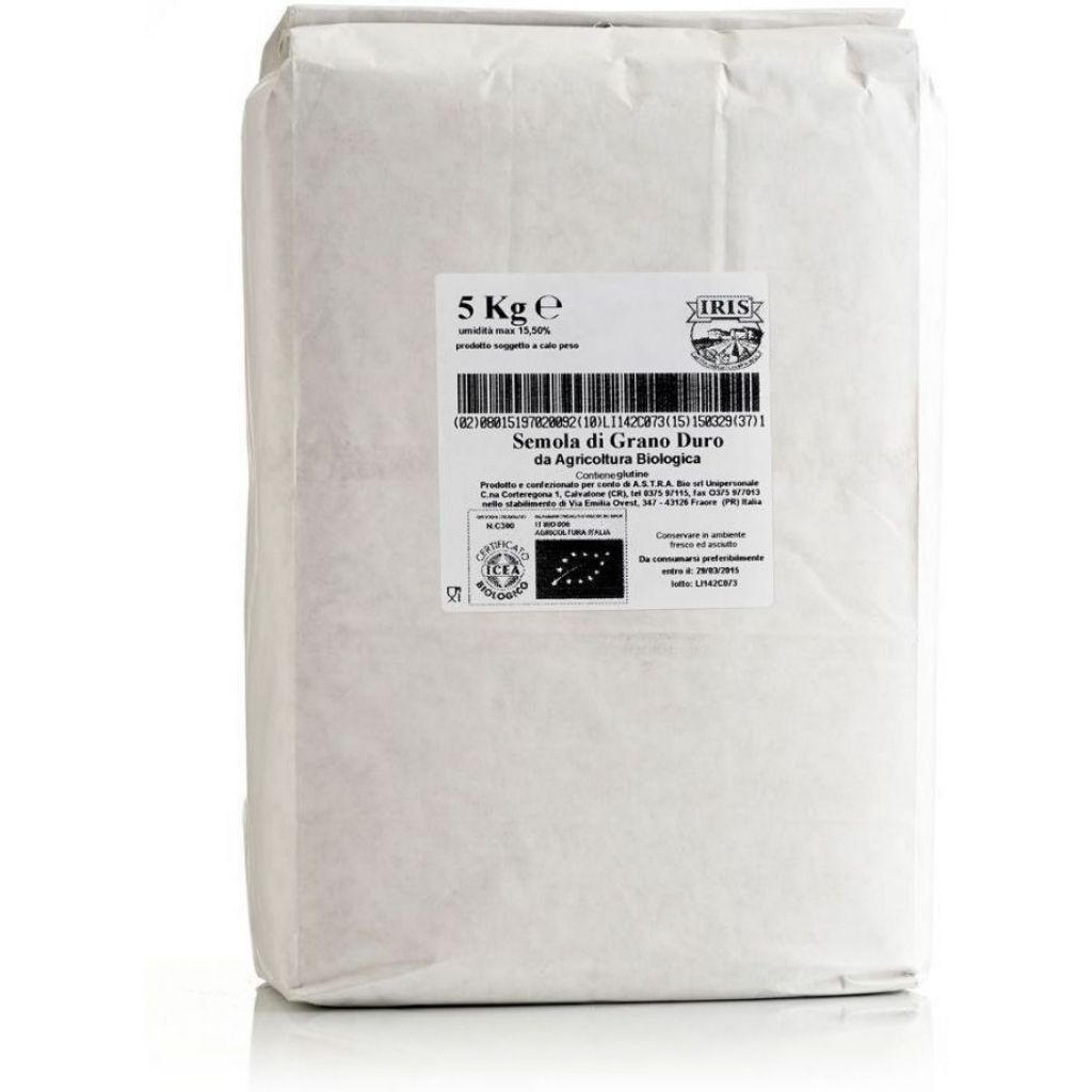 Semola di grano duro bio IRIS 5 Kg
