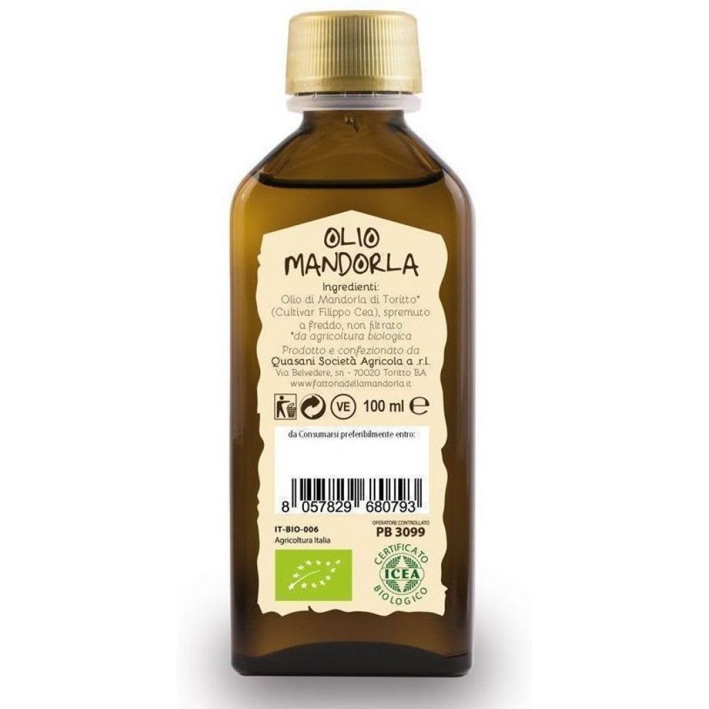 OLIO DI MANDORLA 100% PURO - Flacone 100ml
