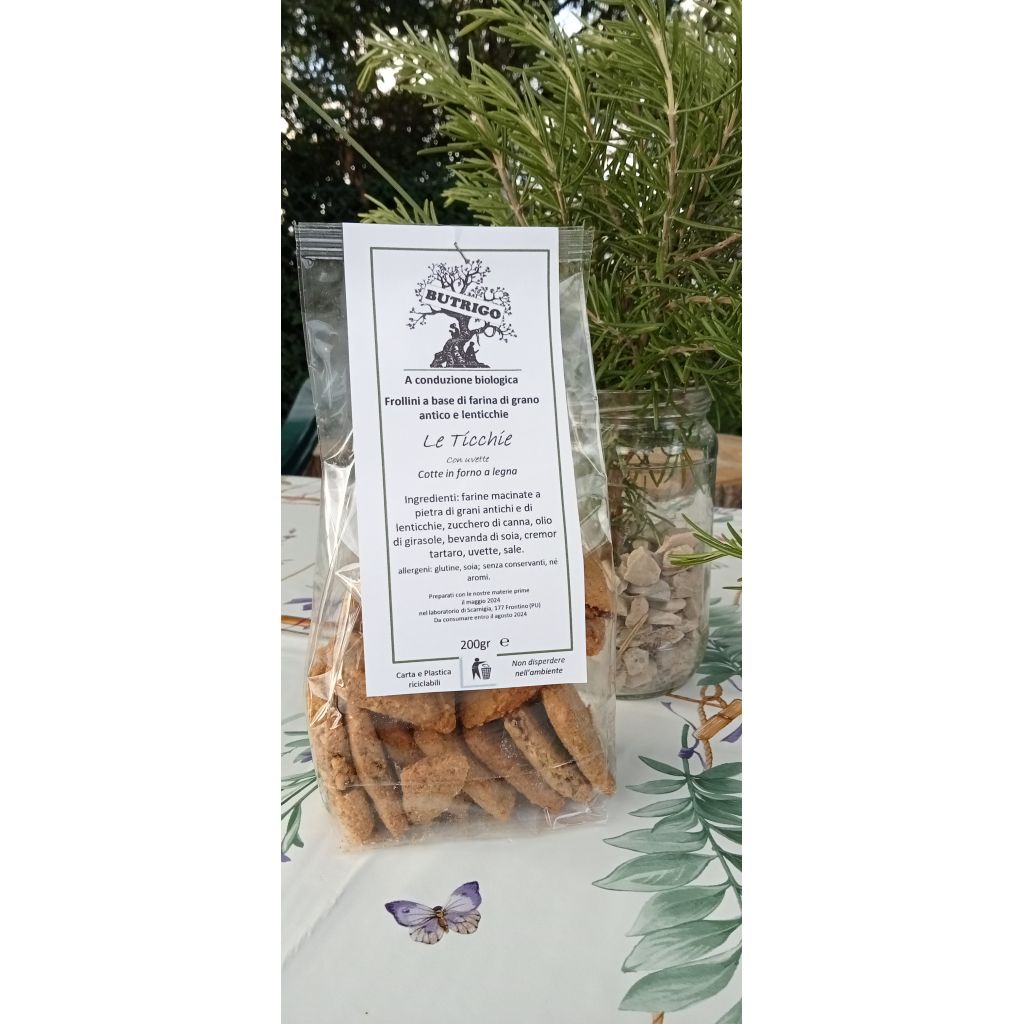 Biscotti con farina di grano tenero e farina di lenticchie