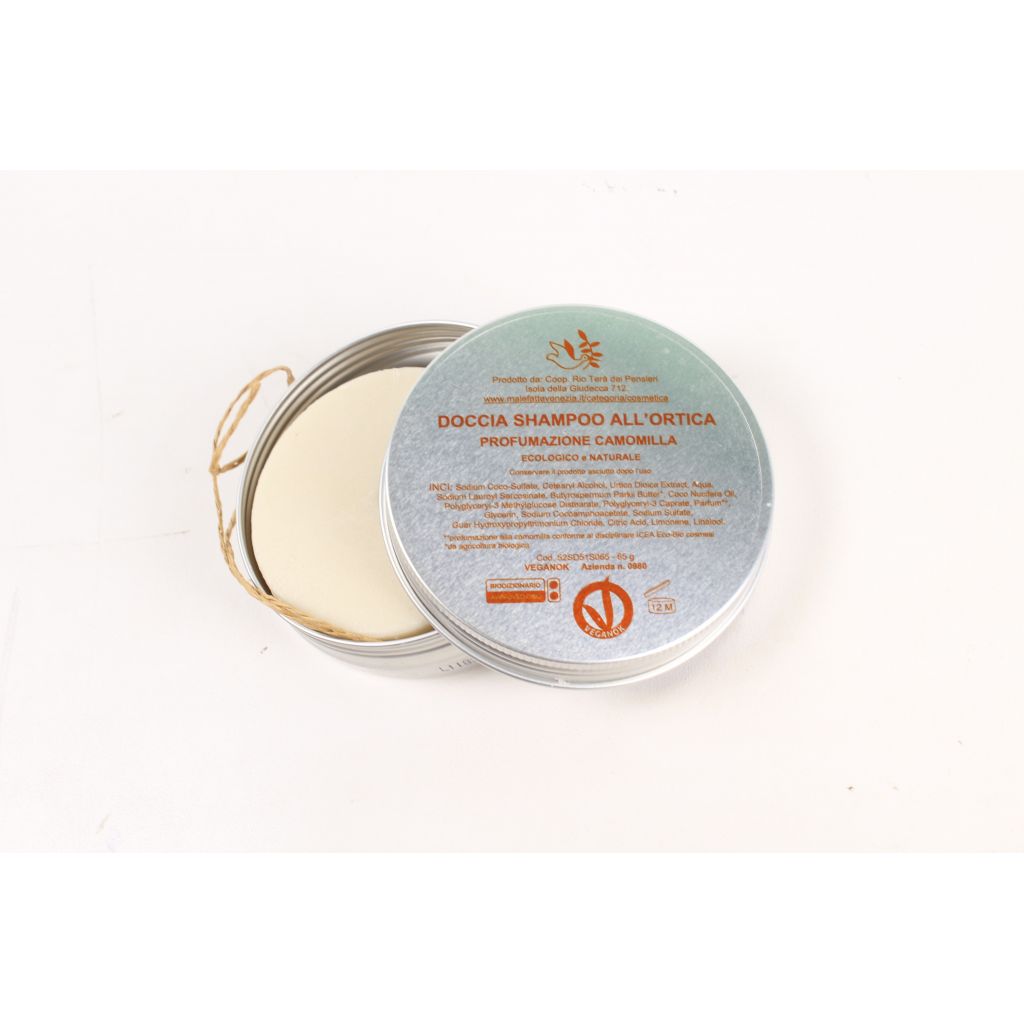 DOCCIA SHAMPOO SOLIDO ALL'ORTICA profumazione camomilla