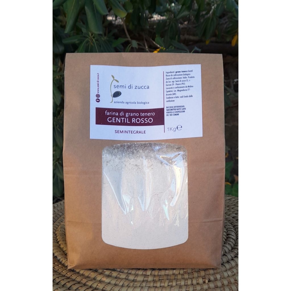 Farina grano tenero 1Kg grano antico GentilRosso