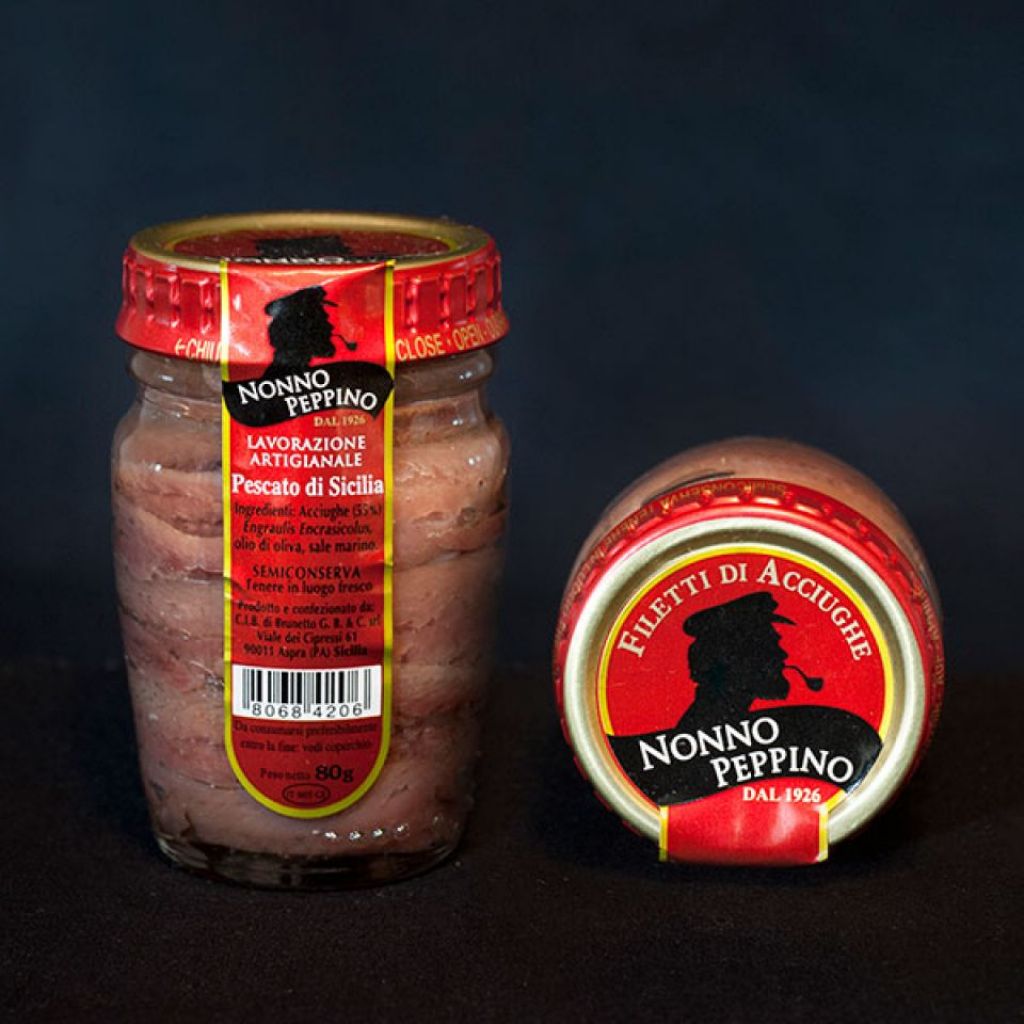 Anchovy fillets in olive oil 80 g jar