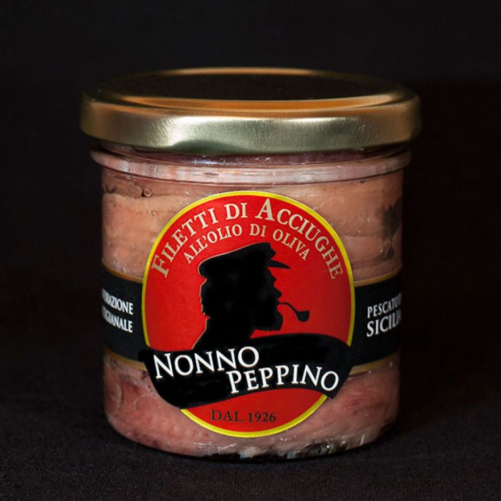 Anchovy fillets in olive oil 160 g jar