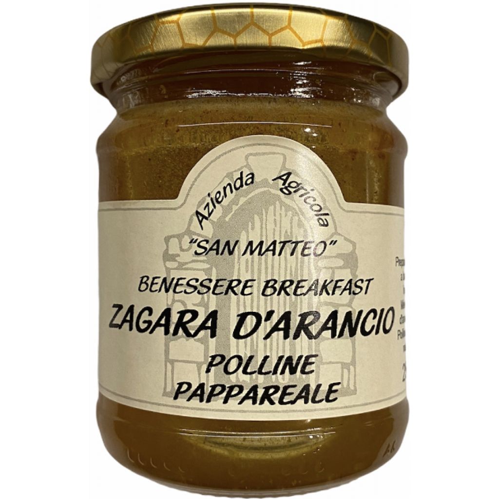 Benessere Breakfast Miele di Zagara di Arancio, Pappa Reale e Polline 250 gr