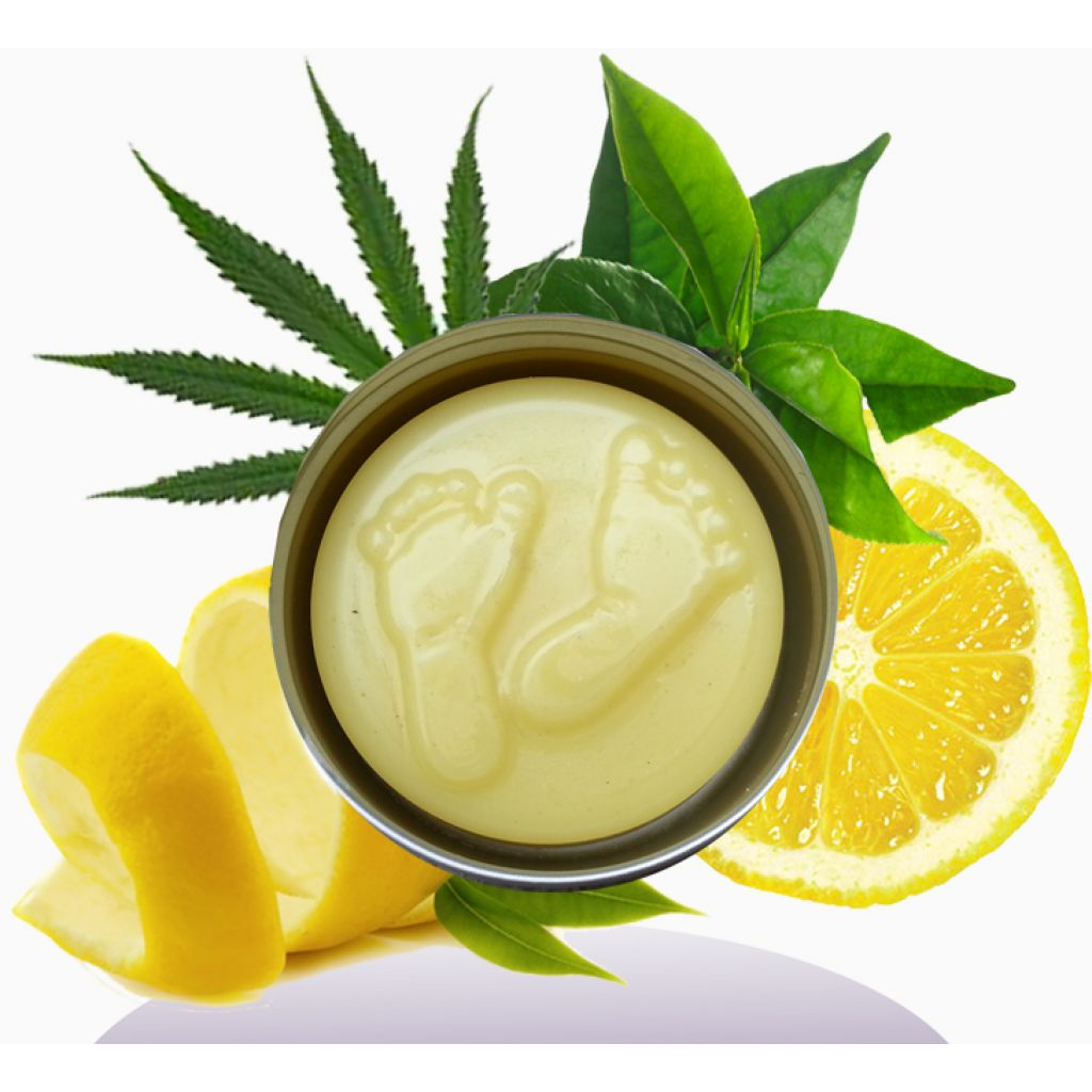 CREMA PIEDI SOLIDA CANAPA BIO LIMONE TEA TREE IN BARATTOLINO