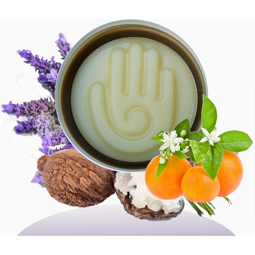 CREMA MANI SOLIDA BURRO DI KARITE&rsquo; LAVANDA E ARANCIO IN BARATTOLINO