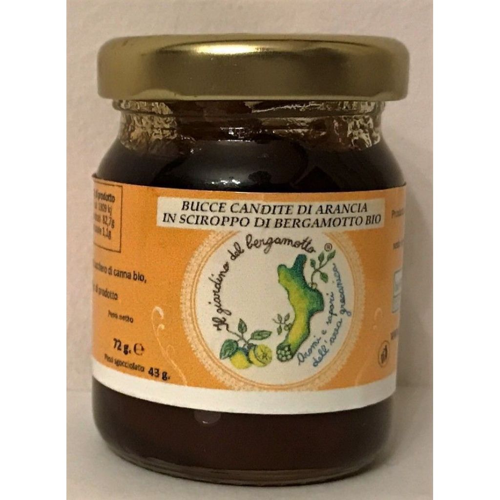 Bucce candite bio di arancia in sciroppo di bergamotto