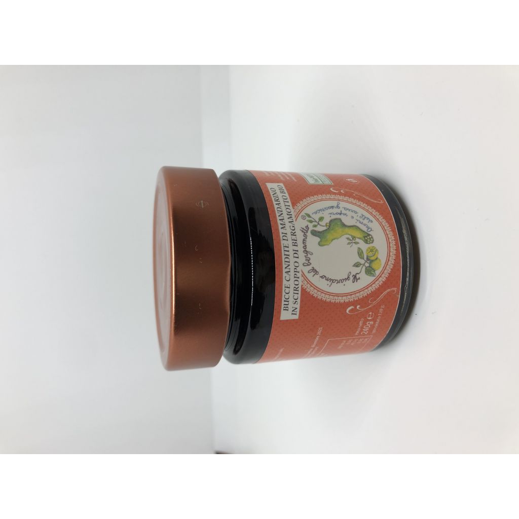 Bucce candite bio di mandarino in sciroppo di bergamotto