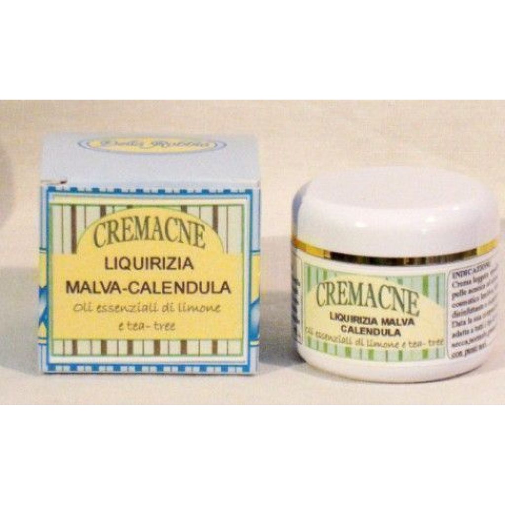 Crema acne liquirizia malva calendula  oli ess. limone- tea tree ml.50
