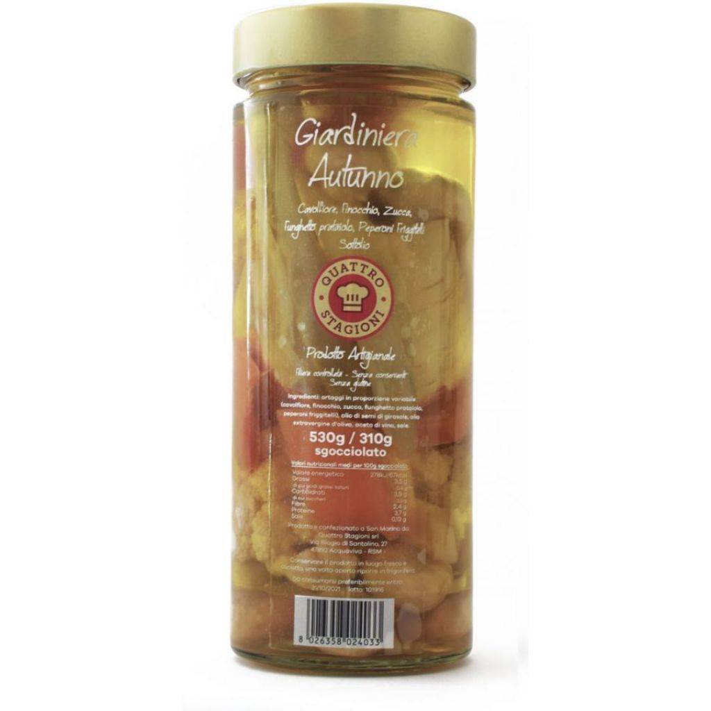 Giardiniera d'Autunno Sottolio - 530 gr