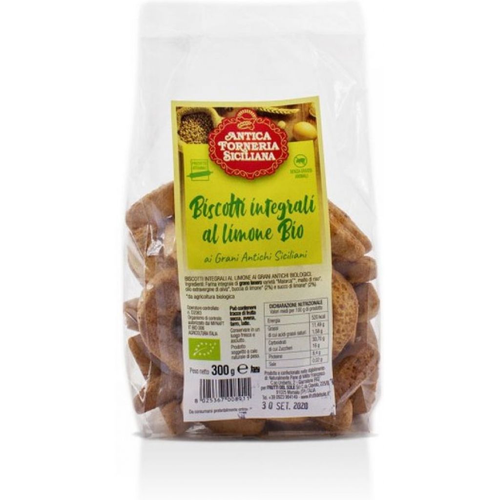 Biscotti integrali al limone Siciliani BIOLOGICI