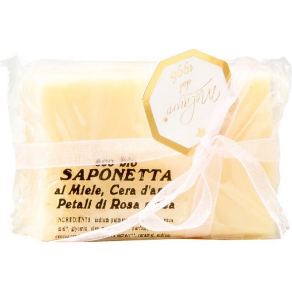 Saponetta (miele, cera d'api e petali di rosa rossa)