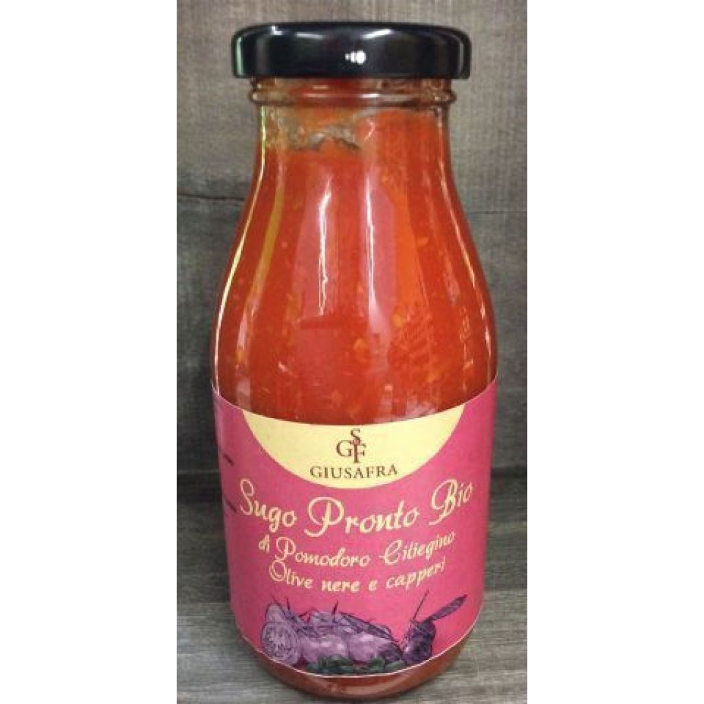 SUGO PRONTO CON OLIVE NERE E CAPPERI BIO