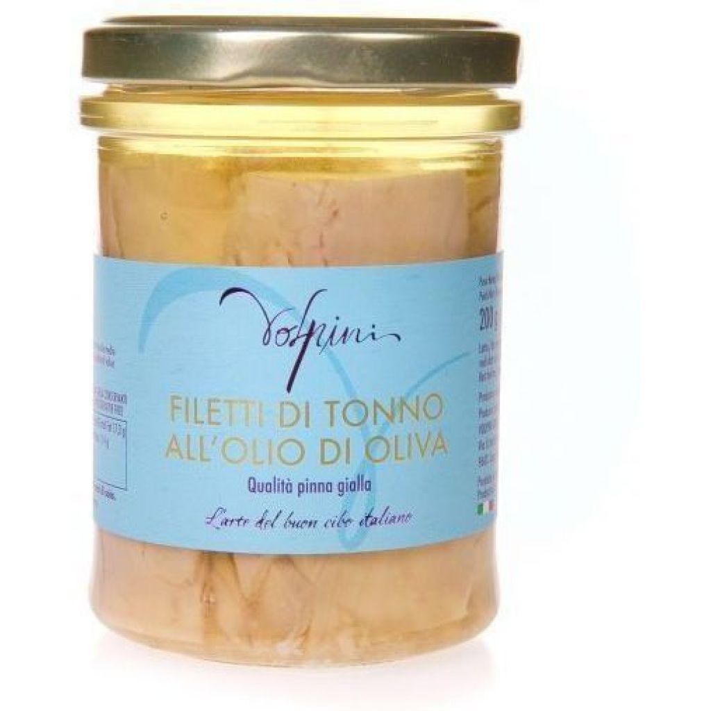 FILETTI DI TONNO ALL&rsquo;OLIO DI OLIVA 200 GR.