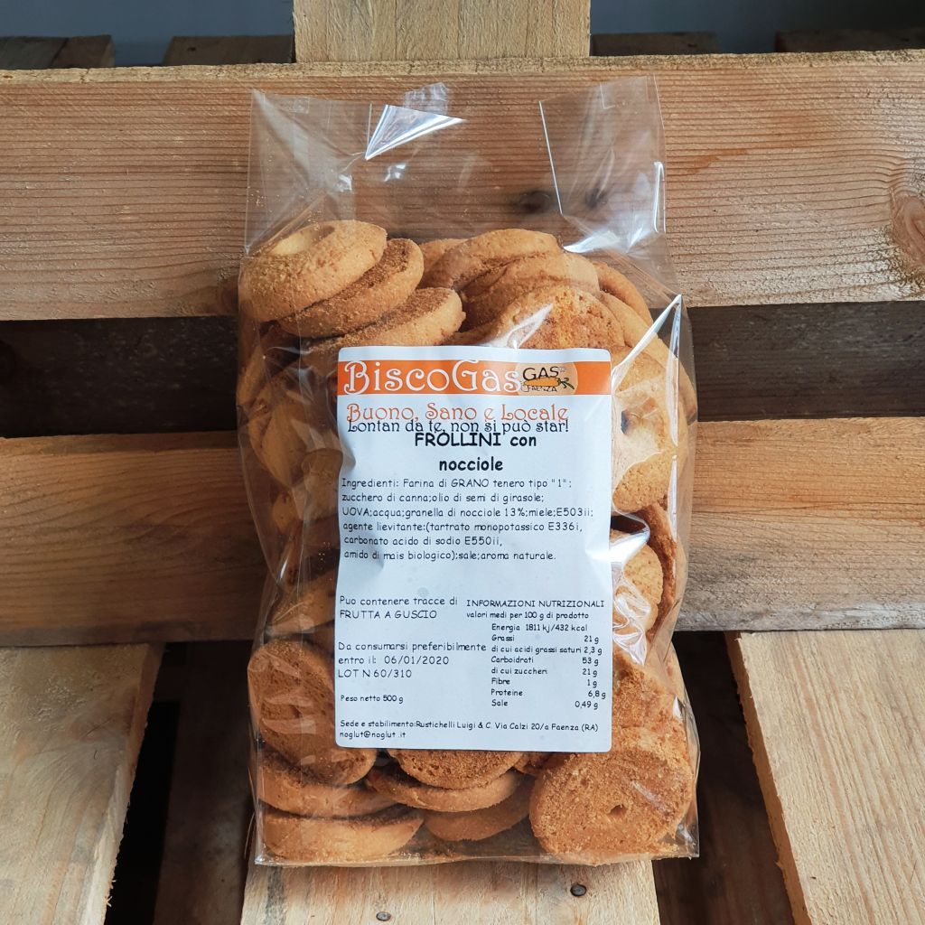 FROLLINI CON NOCCIOLE IN GRANELLA 500g
