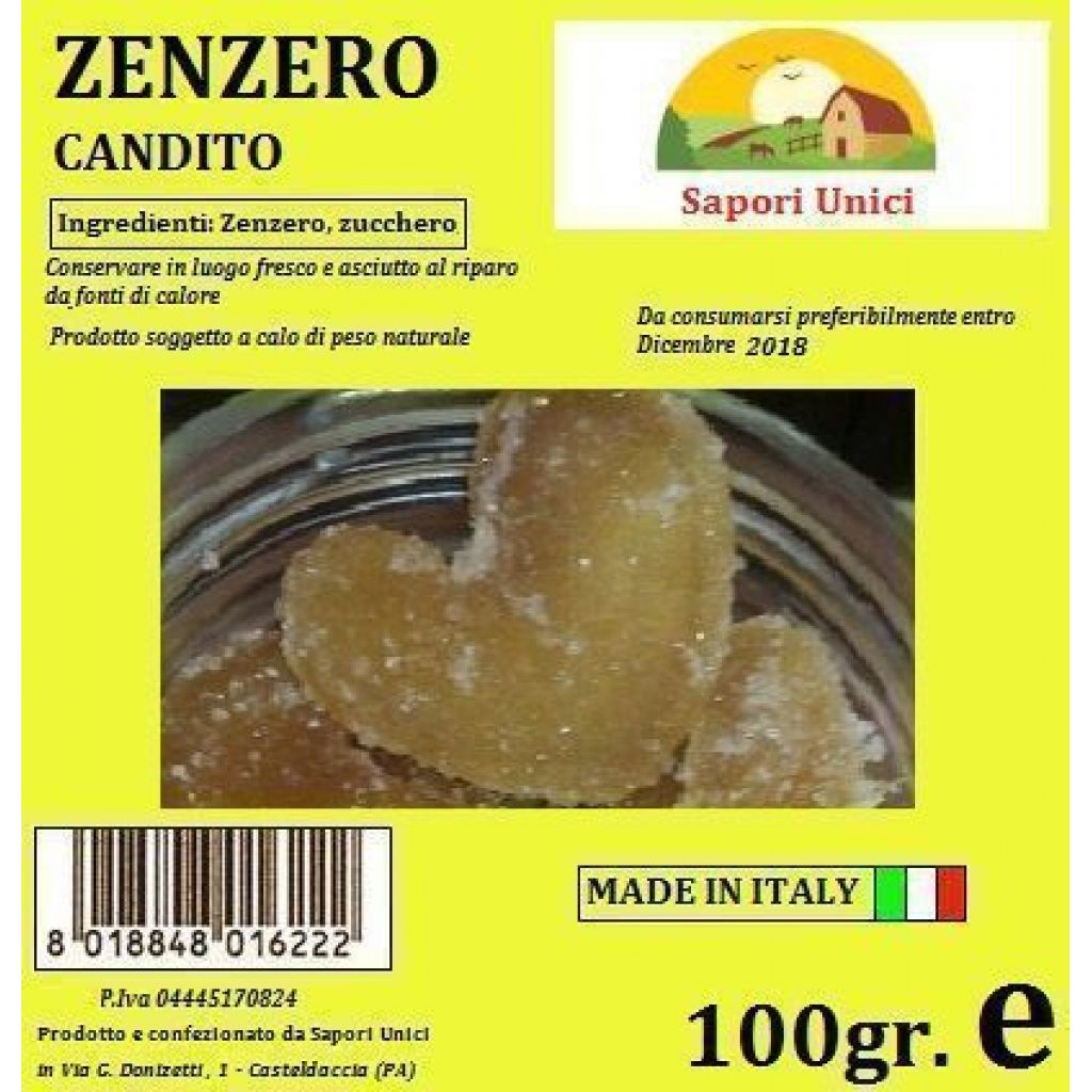 ZENZERO CANDITO CONFEZ. DA 100 GR. ZAPORI UNICI