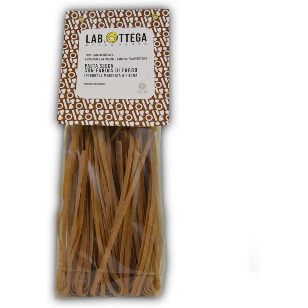 Pasta secca,TAGLIATELLE, 250 gr, con farina di Farro macinata a pietra dal mulino lab.301