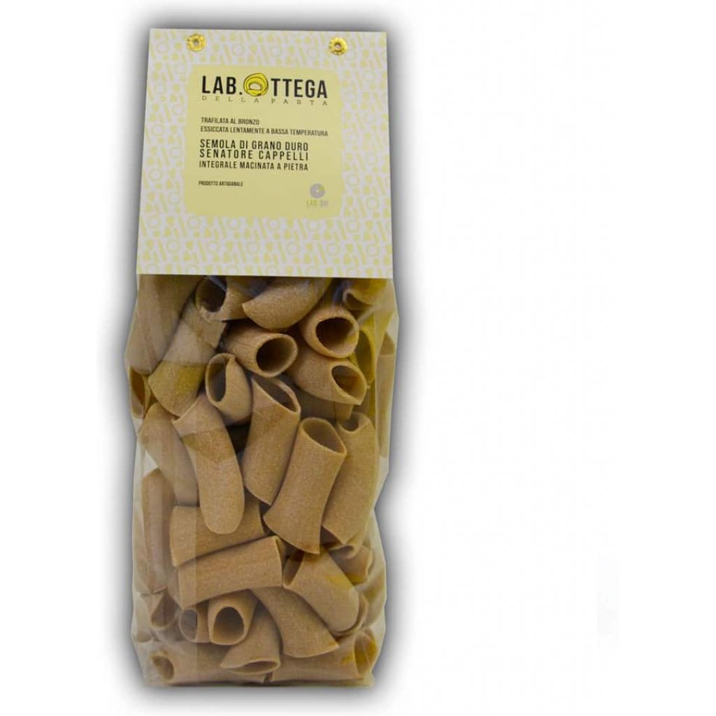 Pasta secca, PACCHERI, 500 gr, con semola di senatore cappelli macinata a pietra dal mulino lab.301