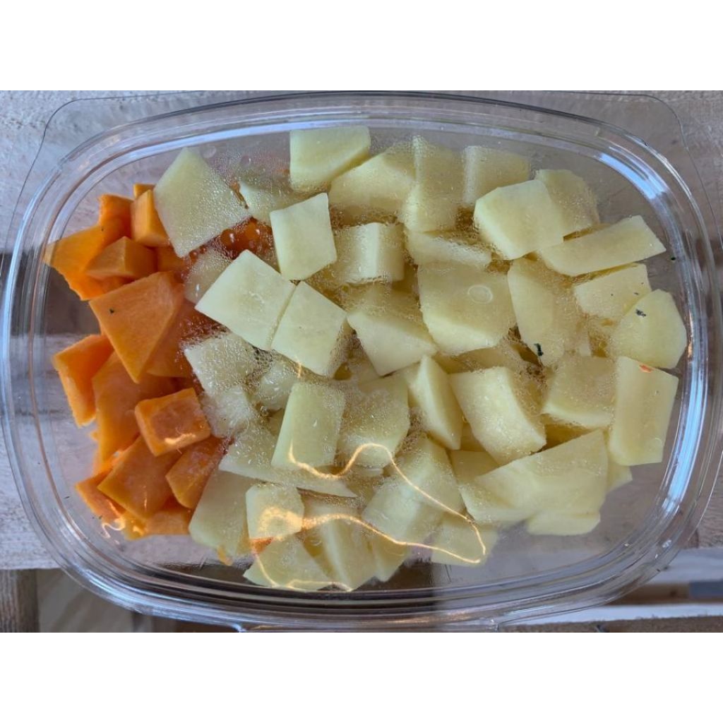 Zuppa di patate, zucca e porro