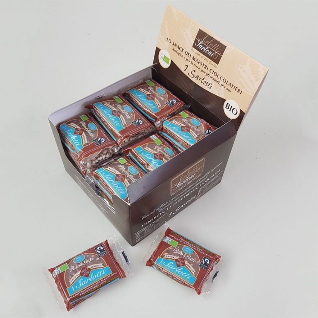 Cioccolato al latte e riso soffiato - Formato famiglia espositore intero 30 snack
