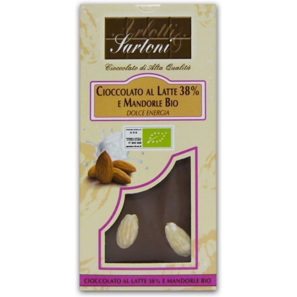 Cioccolato al Latte 38% e Mandorle BIO