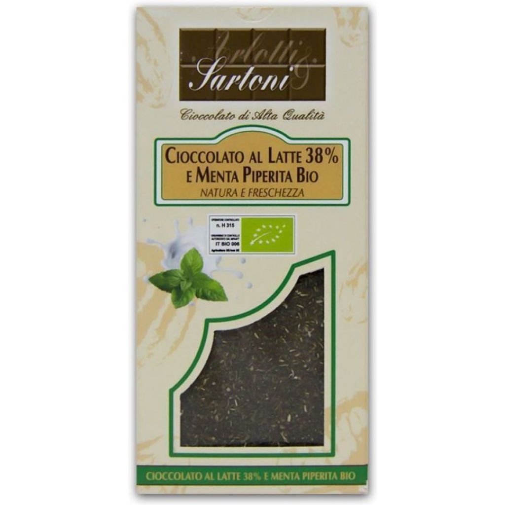 Cioccolato al Latte 38% e Menta Piperita BIO