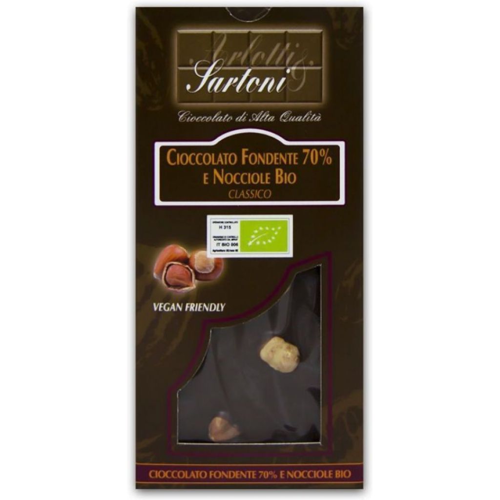 Cioccolato fondente 70% e nocciole BIO