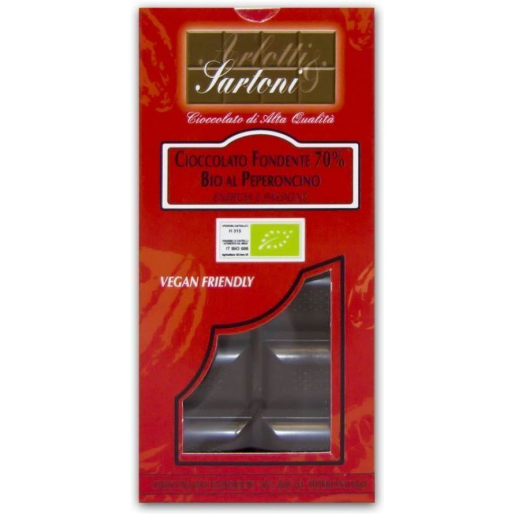 Cioccolato fondente 70% BIO al peperoncino