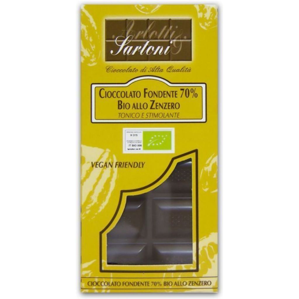 Cioccolato Fondente 70% BIO allo ZENZERO