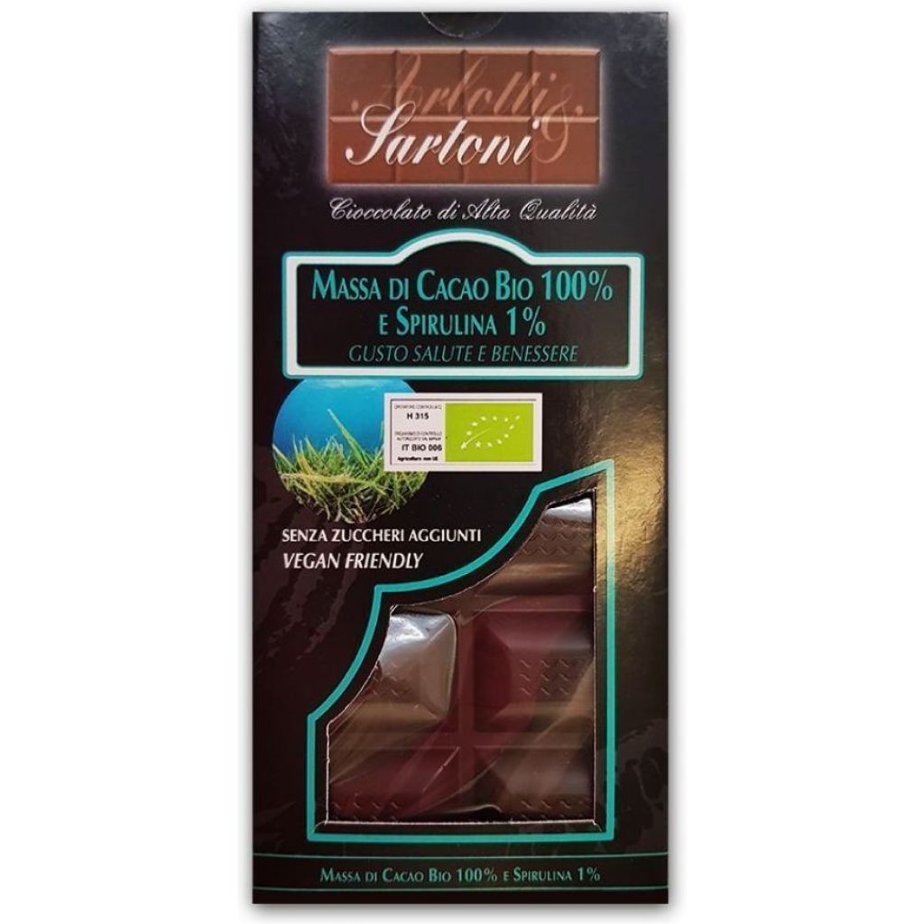 Massa di cacao BIO 100% e alga spirulina