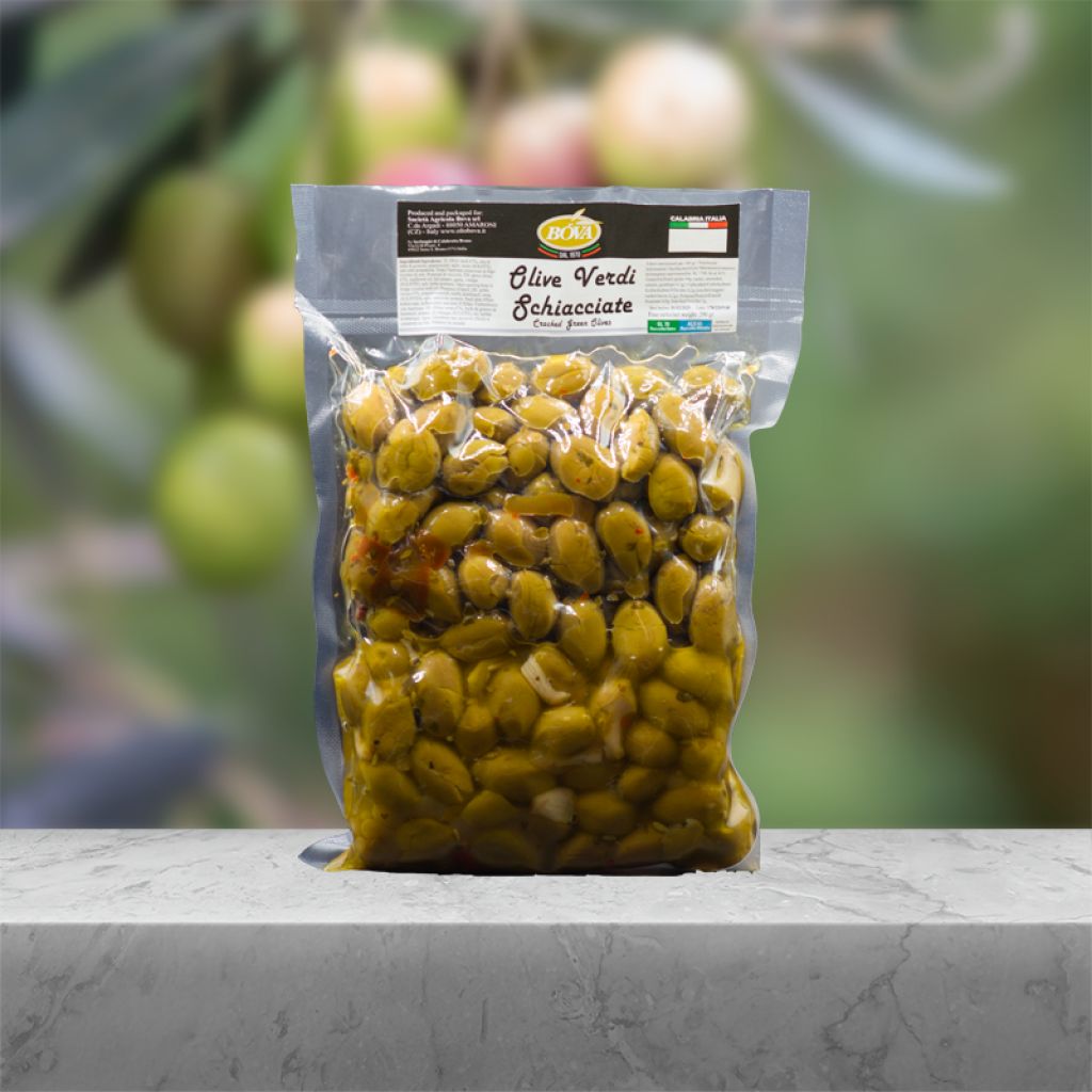 Olive schiacciate senza nocciolo da 1 Kg