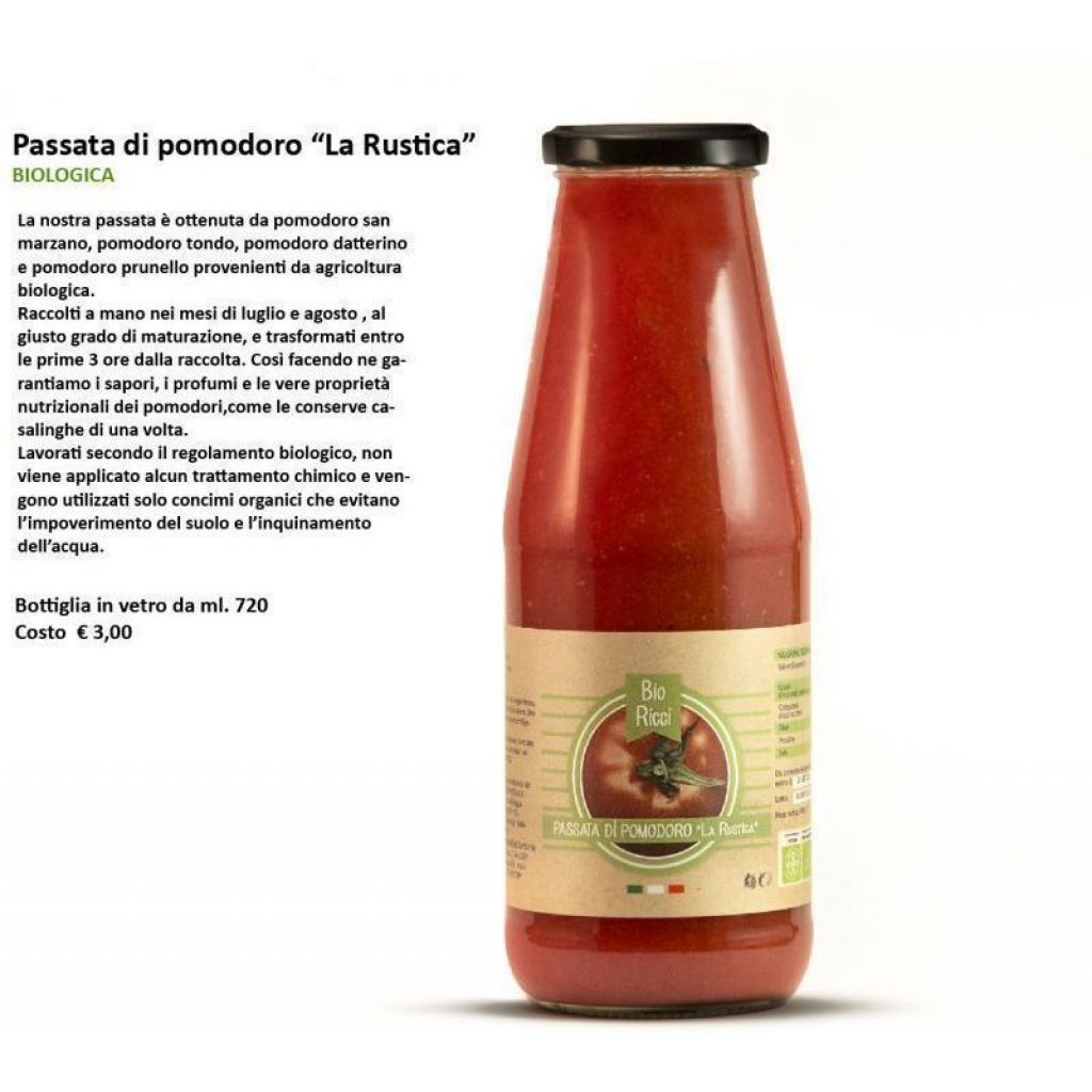PASSATA DI POMODORO BIOLOGICA LA RUSTICA