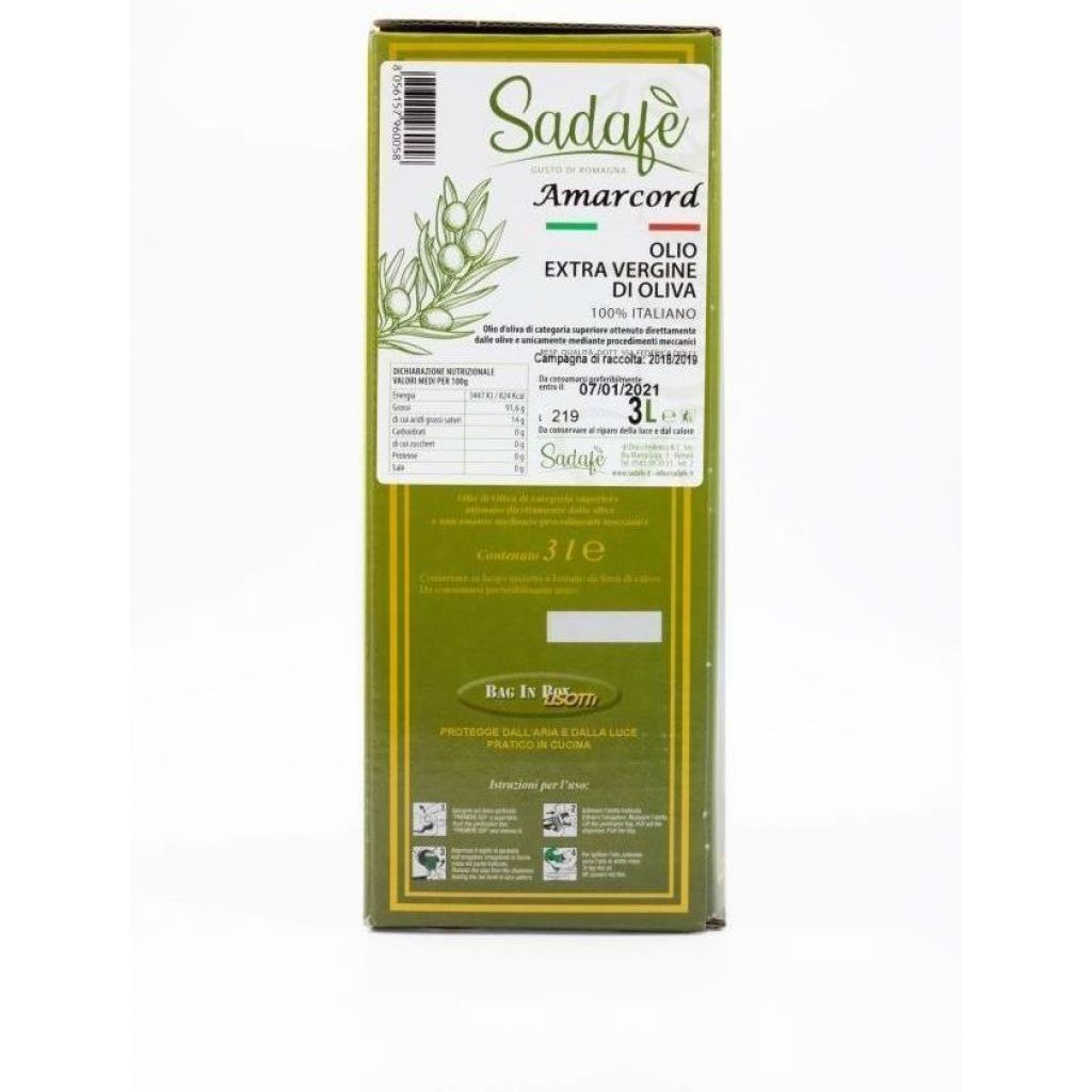 BAG IN BOX 3 LITRI OLIO EXTRAVERGINE DI OLIVA 100% ITALIANO "AMARCORD"