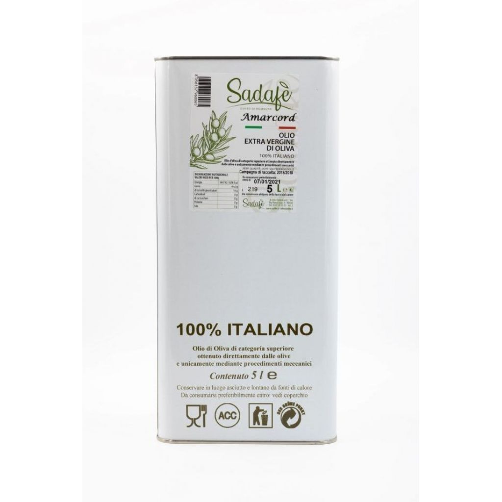 LATTINA 5 LITRI OLIO EXTRAVERGINE DI OLIVA 100% ITALIANO "AMARCORD"