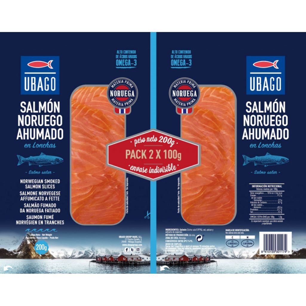 SALMONE NORVEGESE AFFUMICATO 2X 100 GR